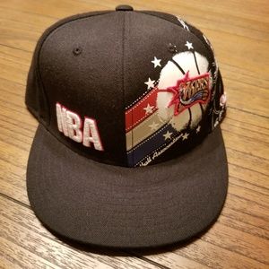 Black 76ers Fitted Hat